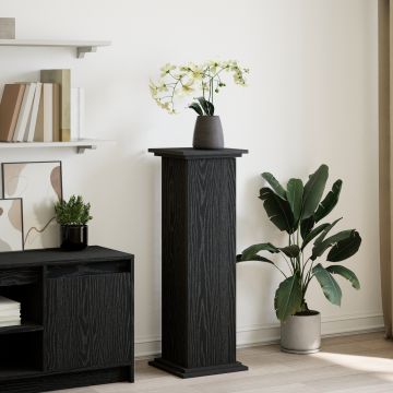 Gossi suport de expunere cu depozitare stejar negru 31x30x90 cm lemn prelucrat
