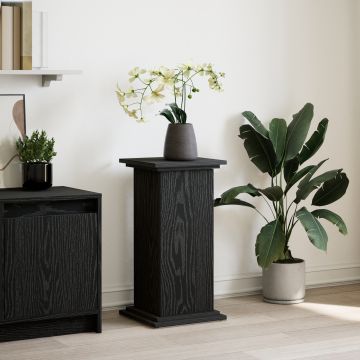Gossi suport de expunere cu spatiu de depozitare stejar negru 31x30x60 cm lemn ingineresc