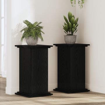 Gossi suport pentru plante stejar negru 33x33x60 cm lemn stratificat