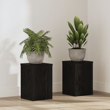 Gossi suporturi pentru plante 2 buc stejar negru 20x20x30 cm lemn prelucrat