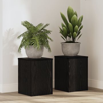 Gossi suporturi pentru plante 2 buc stejar negru 25x25x35 cm lemn prelucrat