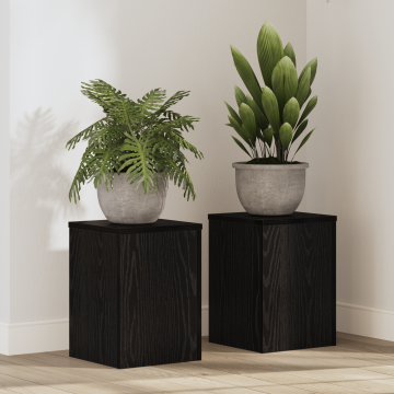 Gossi suporturi pentru plante 2 buc stejar negru 25x25x35 cm lemn prelucrat