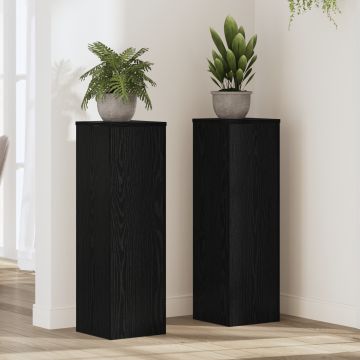 Gossi suporturi pentru plante 2 buc stejar negru 25x25x80 cm lemn compus
