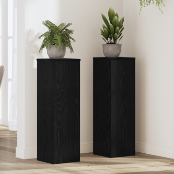 Gossi suporturi pentru plante 2 buc stejar negru 25x25x80 cm lemn compus
