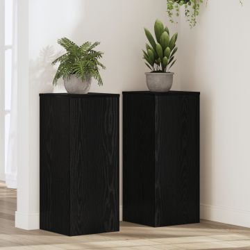 Gossi suporturi pentru plante 2 buc stejar negru 30x30x70 cm lemn prelucrat