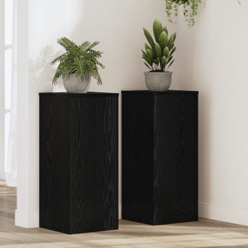 Gossi suporturi pentru plante 2 buc stejar negru 30x30x70 cm lemn prelucrat