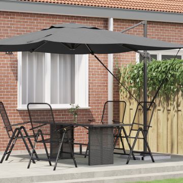 Gossi umbrela cantilever roma antracit 286x285x265 cm aluminiu