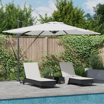 Gossi umbrela cantilever roma cu led-uri sand 286x285x270 cm aluminiu