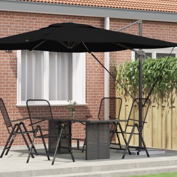 Gossi umbrela cantilever roma neagra 286x285x265 cm aluminiu