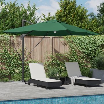 Gossi umbrela cantilever verde verde poliester, metal mare