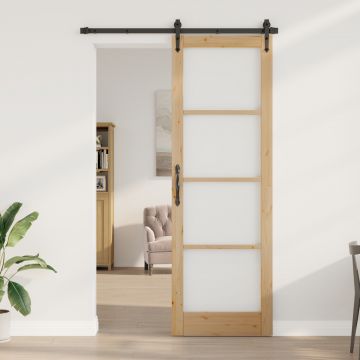 Gossi usa interioara cu sticla 'orkdal'78x232x4 cm din lemn masiv de pin