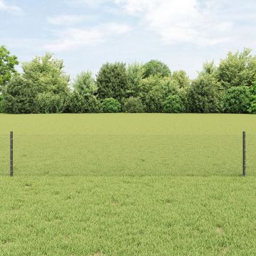 Posts de gard Gossi 11 buc canale u gri 40 cm otel, gard hexagonal Gossi gri 0.4x100 m otel