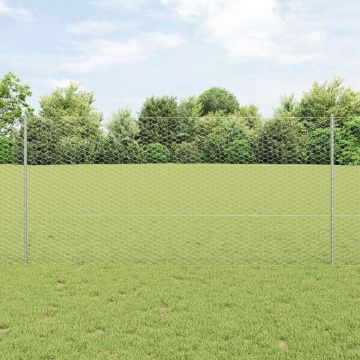 Posturi de gard Gossi 22 buc u-channel 120 cm otel galvanizat, gard hexagon Gossi 1.2x50 m otel galvanizat