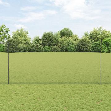 Posturi de garda Gossi 22 buc u-channel gri 140 cm otel, gard hexagonal Gossi gri 1.4x50 m otel