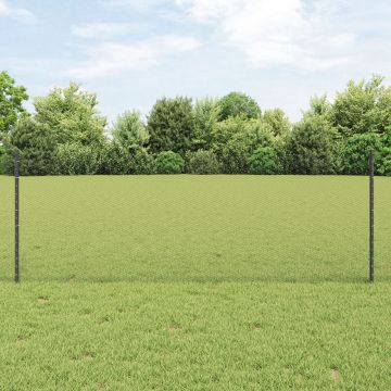 Posturi de ingradire Gossi 11 buc u-channel gri 80 cm otel, ingradire hexagonala Gossi gri 0.8x25 m otel