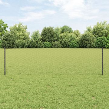 Stalpi de gard Gossi 11 buc canale u gri 60 cm otel, gard hexagonal Gossi gri 0.6x25 m otel