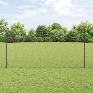 Stalpi imprejmuire Gossi 10 buc u-channel gri 120 cm otel, imprejmuire hexagonala Gossi gri 1.2x10 m otel