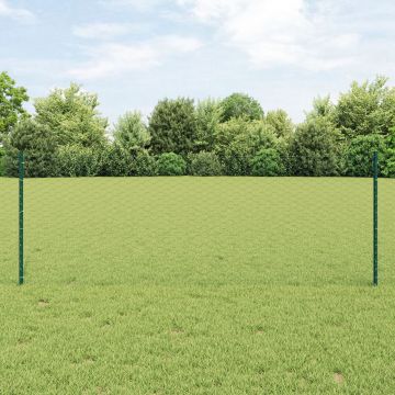 Stalpi pentru gard Gossi 11 buc u-channel verde 80 cm otel, gard hexagonal Gossi verde 0.8 x 100 m otel