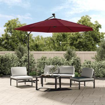 Vida xl panza de schimb umbrela de soare consola, rosu bordo, 350 cm