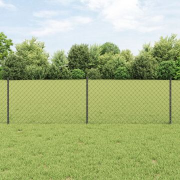 Gossi gard cu lant cu 10 stalpi gri 0.6x10 m otel