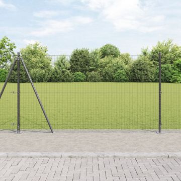 Gossi gard de sarma sudata cu 7 stalpi cu flansa gri 1,2x10 m otel