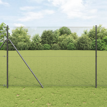 Gossi gard din fier sudat cu 7 posturi gri 1.6x10 m otel