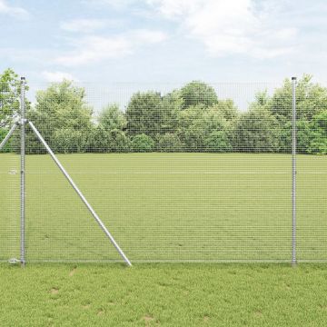 Gossi gard din fir sudat cu 13 stalpi 1.5x25 m din otel galvanizat