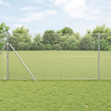 Gossi gard din plasa sudata cu 13 stalpi 1.4x25 m otel galvanizat