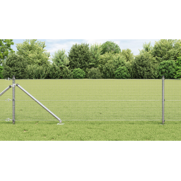 Gossi gard din plasa sudata cu 7 stalpi cu varfuri 0.4x10 m otel galvanizat