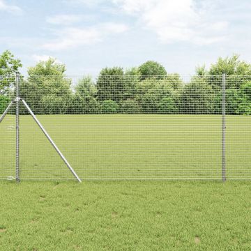 Gossi gard din sarma sudata cu 13 stalpi 1.2x25 m otel galvanizat