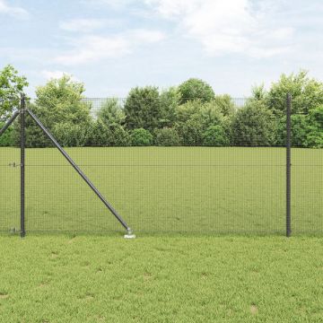 Gossi gard din sarma sudata cu 13 stalpi cuie gri 1 x 50 m otel