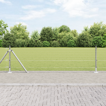 Gossi gard din sarma sudata cu 13 stalpi flansati 0.5x50 m otel galvanizat