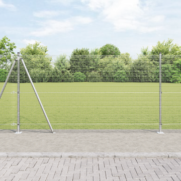 Gossi gard din sarma sudata cu 13 stalpi flansati 1,2x50 m otel galvanizat