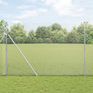 Gossi gard din sarma sudata cu 7 stalpi 1.5x10 m otel galvanizat