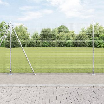 Gossi gard din sarma sudata cu 7 stalpi cu flansa 1.6x10 m otel galvanizat