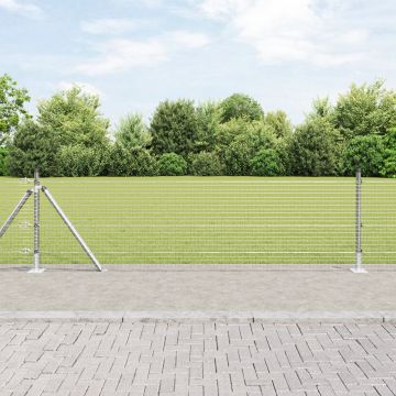 Gossi gard din sarma sudata cu 7 stalpi flansati 0.6x10 m otel galvanizat