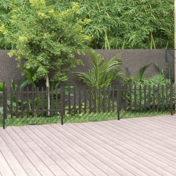 Gossi gard din sipci cu stalpi, 3 buc., 614x80 cm, wpc