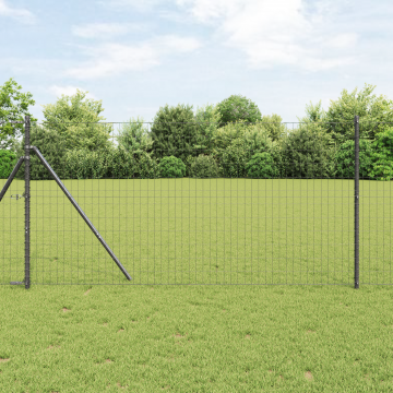 Gossi gard euro cu 13 stalpi 1x25 m otel galvanizat gri