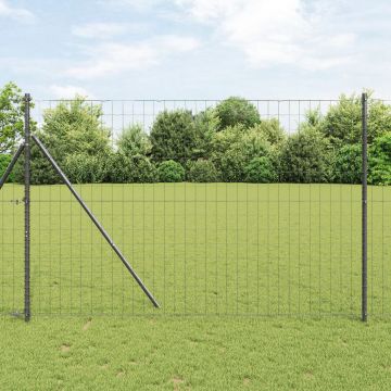 Gossi gard euro cu 7 stalpi 1.5x10 m otel galvanizat gri