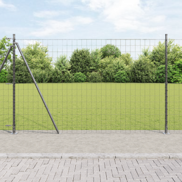 Gossi gard euro cu 7 stalpi flangati 1.5x10 m din otel galvanizat