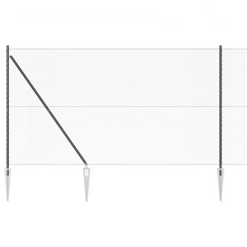 Gossi gard hexagonal gri 1.6x25 m otel, Gossi stalpi de gard cu spike 13 pcs Ø32 mm 180 cm otel galvanizat