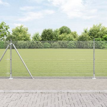 Gossi gard metalic sudat cu 13 stalpi flansati 1x25 m din otel galvanizat