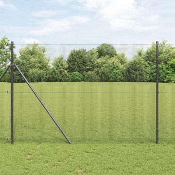 Gossi gard plasa sudata cu 13 stalpi gri 1.5x25 m otel