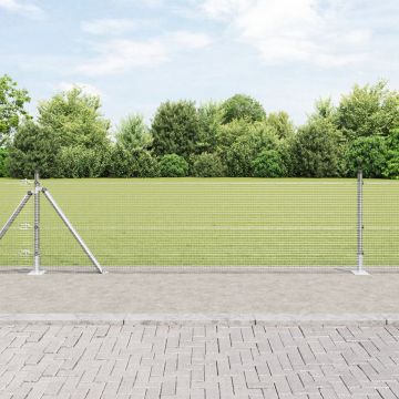 Gossi imprejmuire cablata cu 7 stalpi cu flansa 0.6x10 m otel galvanizat