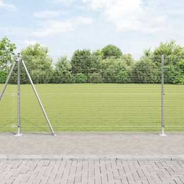 Gossi imprejmuire cu 13 stalpi flansati 1.2x25 m din otel galvanizat