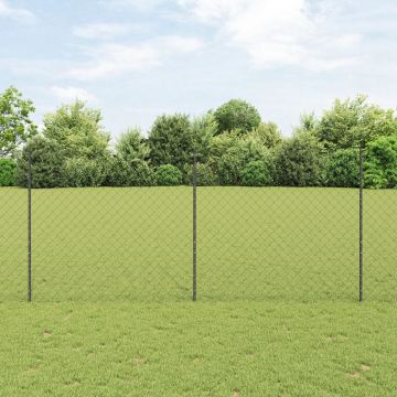 Gossi imprejmuire cu lant cu 44 u posturi gri 1.4x25 m otel