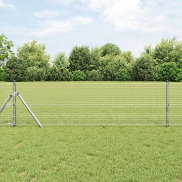 Gossi imprejmuire din fier sudat cu 13 stalpi 0.5x50 m otel galvanizat