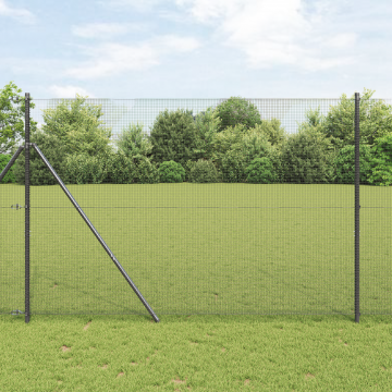 Gossi imprejmuire din sarma sudata cu 7 stalpi gri 1.5x10 m otel