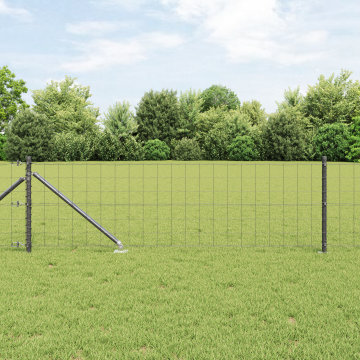 Gossi imprejmuire euro cu 13 stalpi cu varf 0.6x25 m otel galvanizat gri