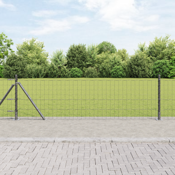 Gossi imprejmuire euro cu 13 stalpi flansati 0.4x25 m din otel galvanizat